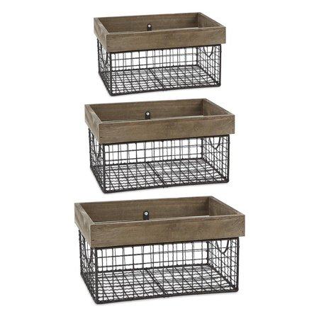 MADE4MANSIONS Asst Antique Silver Farmhouse Basket - Set of 3 MA2568203